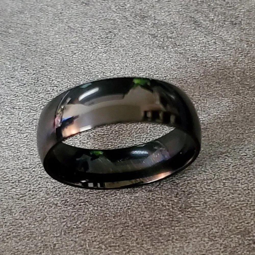 Black Men's Wedding Ring Band - Black Wedding Ring For Guys